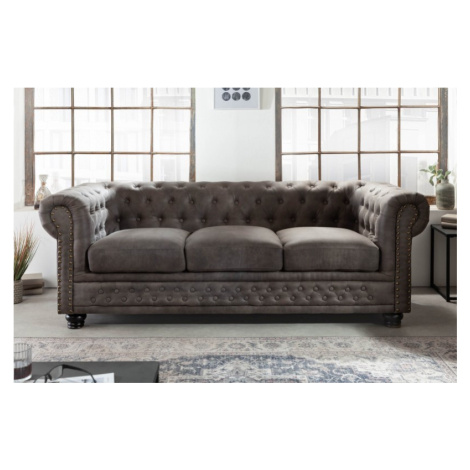 Estila Chesterfield sedačka v sivej farbe Chesterfield Grau 200cm