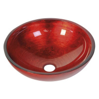 MURANO ROSSO IMPERO sklenené umývadlo okrúhle 40x14 cm, červená AL5318-63