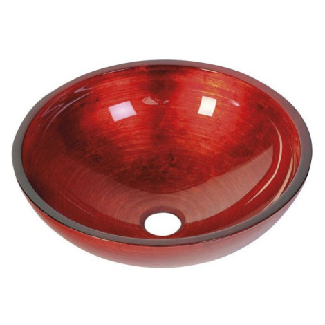 MURANO ROSSO IMPERO sklenené umývadlo okrúhle 40x14 cm, červená AL5318-63 Sapho