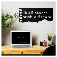 Motivačná tabuľka pre deti - It all starts with a dream, Čierna