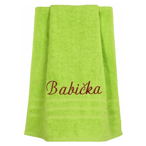 Darčekový uterák, Babička, zelený, 50 x 95 cm FORBYT