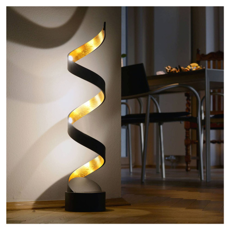 Stolná LED lampa Helix, výška 66 cm, čierno-zlatá Eco-Light