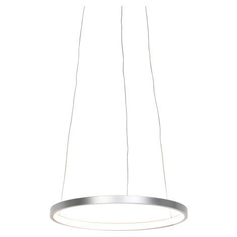 Moderné kruhové závesné svietidlo strieborné 40 cm vrátane LED - Anella Leuchten Direct