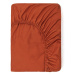 Tmavooranžová bavlnená elastická plachta Good Morning, 140 x 200 cm