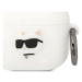 Púzdro Karl Lagerfeld AirPods 3 cover white Silicone Choupette Head 3D (KLA3RUNCHH)