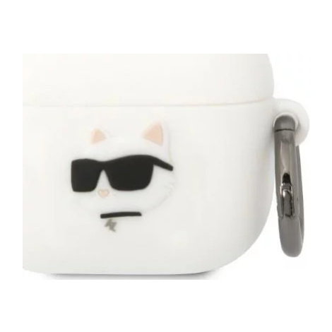 Púzdro Karl Lagerfeld AirPods 3 cover white Silicone Choupette Head 3D (KLA3RUNCHH)