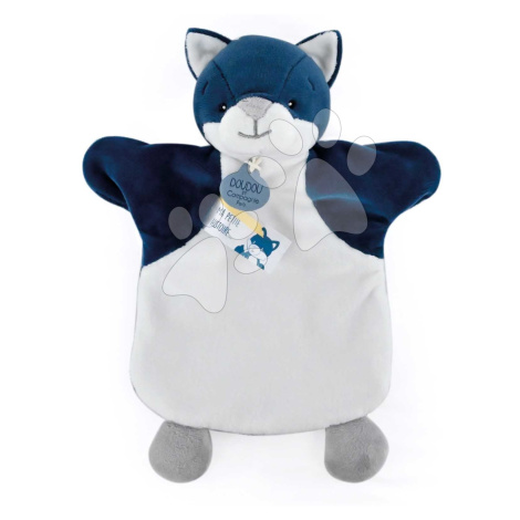 Plyšový vlk na bábkové divadlo Wolf Hand Puppet Doudou et Compagnie modrý 25 cm od 0 mes