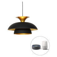 Inteligentná závesná lampa čierna so zlatou vrátane Wifi G95 - Titus