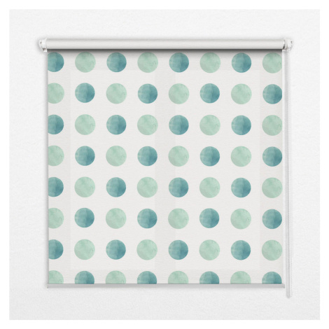TULUP VNÚTORNÁ roleta - okenná roleta - roleta - 100x100 cm - Tyrkysové bodky na bielom pozadí
