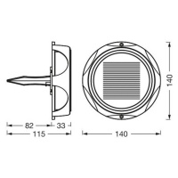 LEDVANCE Solárne LED zemné svetlo s hrotom Endura Style Utili, okrúhle