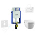 GEBERIT - Kombifix Modul na závesné WC s tlačidlom Sigma01, alpská biela + Tece One - sprchovaci