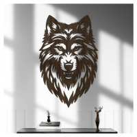 Drevený obraz - Dravý vlk, Wenge