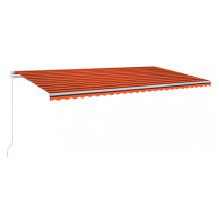 Ručne zaťahovacia markíza s LED svetlom 600x300 cm Dekorhome Hnědá / oranžová