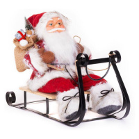 Dekorácia MagicHome Vianoce, Santa na sánkach, červený, 46 cm