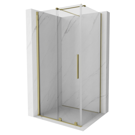 MEXEN/S - Velár sprchovací kút 110 x 120, transparent, zlatá 871-110-120-01-50