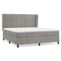 vidaXL Posteľný rám boxsping s matracom bledosivý 180x200 cm zamat