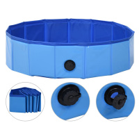 vidaXL Skladací bazén pre psov modrý 80x20 cm PVC
