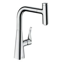 Drezová batéria Hansgrohe Metris Select M71 s vytahovací sprškou chrom 14857000