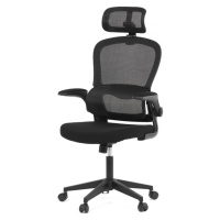 AUTRONIC KA-E530 BK Židle kancelářská, černý mesh, černý plast, nastavitelný podhlavník, bederní