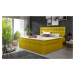 NABBI Spezia 140 čalúnená manželská posteľ s úložným priestorom žltá