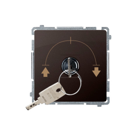 Ovládač žalúzií spínačový 5A/230V na kľúč (SP) čokoládová mat.metal. SIMON Basic (simon)