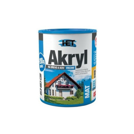 HET AKRYL MAT - Univerzálna matná farba na drevo a kov 3 kg 0111 - šedá