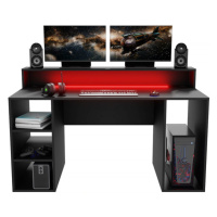 Expedo Počitačový herný stôl LENI + LED, 150x74x70, čierna