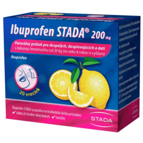 Ibuprofen STADA 200 mg perorálny prášok plv por 20