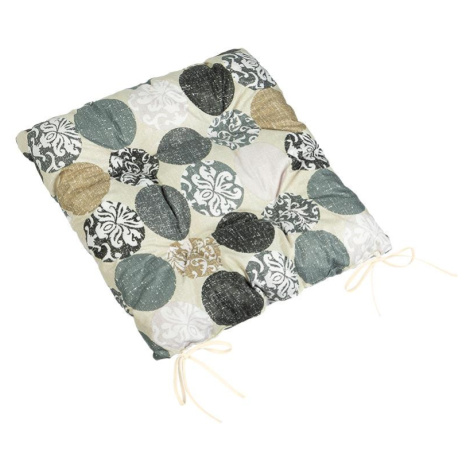 BELLATEX Sedák BERTA 41/605 prešívaný 40 × 40 cm, sivé gule