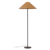 Stojacia lampa s ratanovým tienidlom v čierno-prírodnej farbe (výška 154 cm) Urania – Kave Home