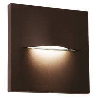 Vonkajšie nástenné svietidlo LED Vita, hrdzavohnedá farba, 14 x 14 cm