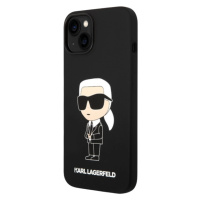 Silikónové puzdro Karl Lagerfeld na Apple iPhone 15 KLHCP15SSNIKBCK Liquid Silicone Ikonik NFT č
