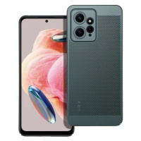 Xiaomi Redmi Note 12 4G, plastový zadný kryt, priedušný, dierovaný vzor, priedušný, tmavozelený