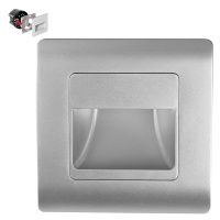 Svietidlo orientačné STEP LIGHT LED 1,5W 4000K IP20 120lm strieb.-PVC 86x86x10mm (EMITHOR)