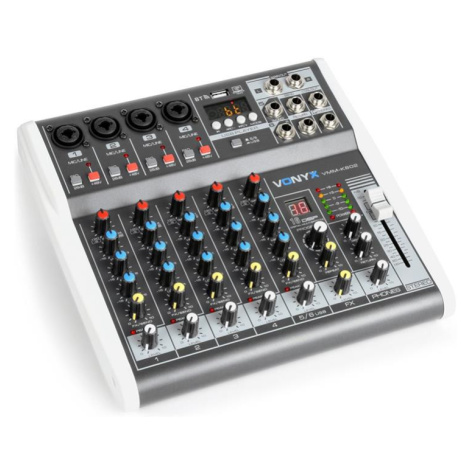 Vonyx VMM-K602 6-kanálový hudobný mixážny pult, bluetooth, USB-Audio-Interface