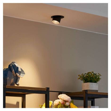 Lindby Thorid Downlight, čierna, 1-plameňové