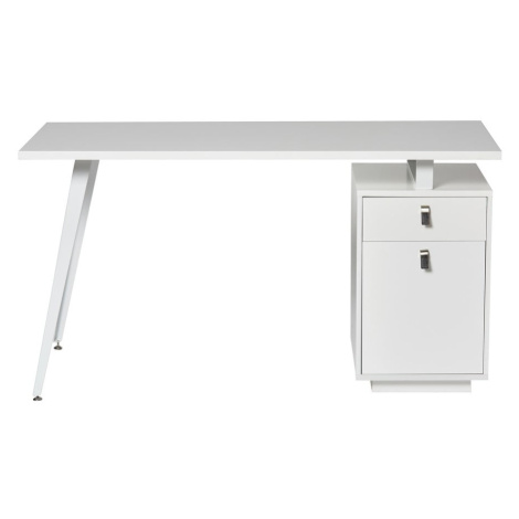 Biely písací stôl Marckeric Rudy, 140 x 60 cm