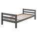 Sivá poschodová detská posteľ z borovicového dreva PINO – Vipack