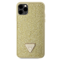 Guess Rhinestones Triangle Metal Logo Kryt pre iPhone 11 Pro Max Gold