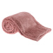 Plyšová kockovaná deka, ružová, 160x200cm, ENNIS
