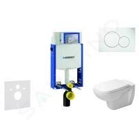 GEBERIT - Kombifix Modul na závesné WC s tlačidlom Sigma01, alpská biela + Duravit D-Code - WC a