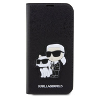 Karl Lagerfeld PU Saffiano Karl and Choupette NFT Book Puzdro pre iPhone 13 Pro Black