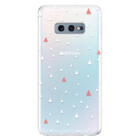 Odolné silikónové puzdro iSaprio - Abstract Triangles 02 - white - Samsung Galaxy S10e