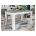 Jedálenský stôl Adam 120x80 cm, biely/šedý betón, rozkladací%