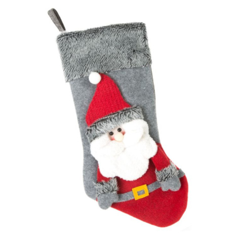 Vianočná ponožka MERY1 s 3D Mikulášom 50x25 cm Eurofirany