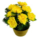 Umelá kvetina Chryzantéma v kvetináči, žltá, 22 x 23 cm
