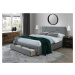 HALMAR Valery 160 čalúnená manželská posteľ s úložným priestorom sivá