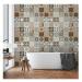 Sada 30 nástenných samolepiek Ambiance Wall Decal Cement Tiles Bali, 15 × 15 cm