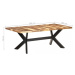 Jedálenský stôl masívne drevo / oceľ Dekorhome 200x100x75 cm,Jedálenský stôl masívne drevo / oce