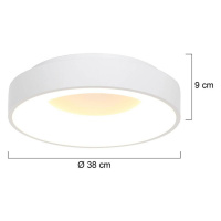 Stropné svietidlo Ringlede LED, 2 700 K, Ø 38 cm, biela, kov